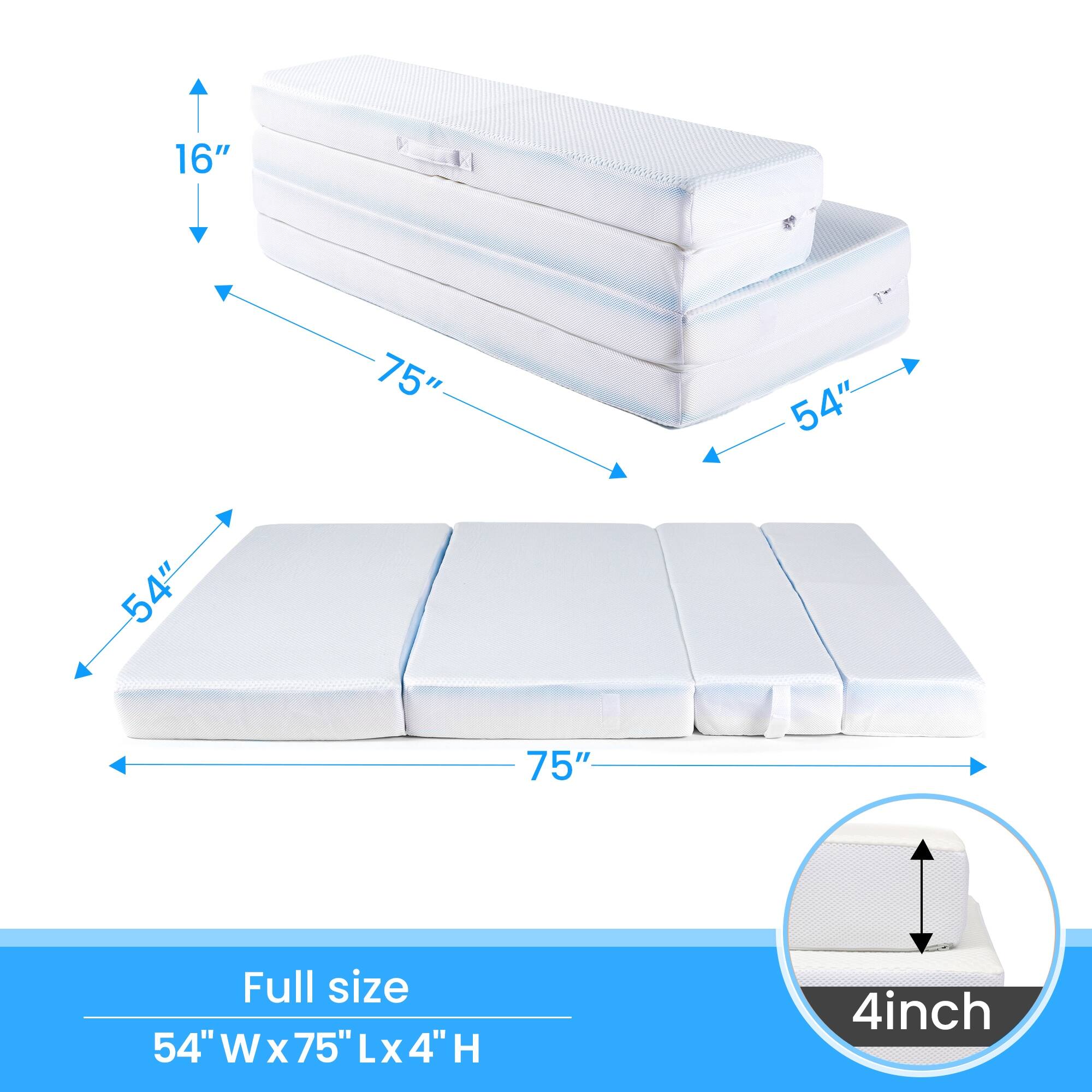 Cheer Collection 4" Folding Sofa Bed with 1" Gel Infused Memory Foam